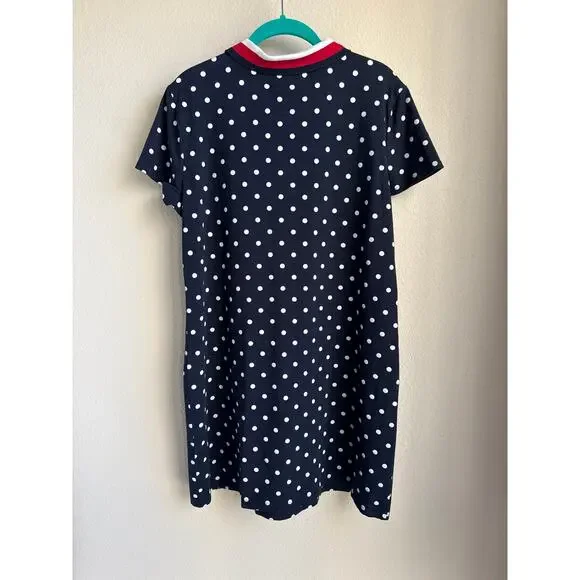 Navy Blue and Polka Dot Tommy Hilfiger Dress- PXL - Picture 2 of 5